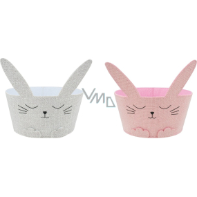 Basket textile bunny with ears 19 x 9,5 cm 1 piece