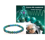 Chrysocolla against diabetes, elastic bracelet, ball 6 mm / 16 - 17 cm, King Solomon stone