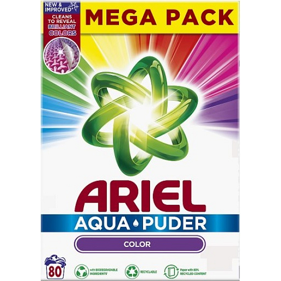 Ariel Aquapuder Color universal washing powder for coloured clothes 80 doses 5,2 kg