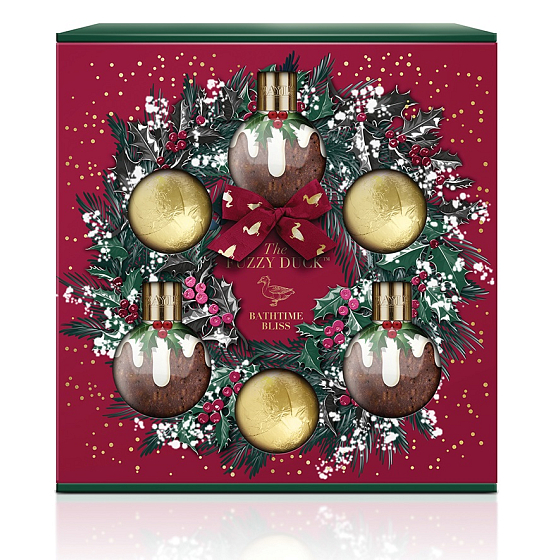 Baylis & Harding Winter kingdom washing gel 100 ml + bath cream 100 ml + bath foam 100 ml + sparkling bath ball 3 x 100 g, cosmetic set for women