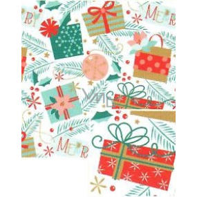Nekupto Christmas gift wrapping paper 70 x 1000 cm White with presents