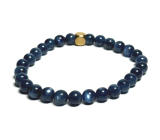 Kyanit blue bracelet elastic natural stone, ball 6 mm / 16-17 cm, stone link