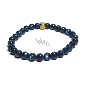 Kyanit blue bracelet elastic natural stone, ball 6 mm / 16-17 cm, stone link