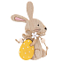 Wooden rabbit with yellow egg to build 12 cm