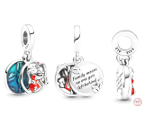 Sterling silver 925 Disney Lilo & Stitch - family means no one is left behind, 2in1 family bracelet pendant