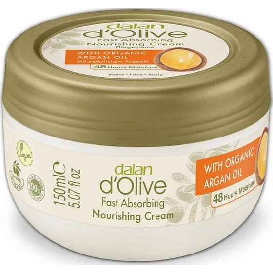 Dalan d Olive Nourishing Cream Hand and Body Cream with Argan Oil for normal to dry skin 150 ml
