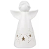 Porcelain angel with star with LED light 16 cm