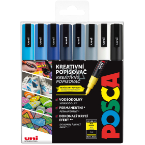 Posca Universal set of acrylic markers 0,9 - 1,3 mm mix of cool tones 8 pieces PC-3M