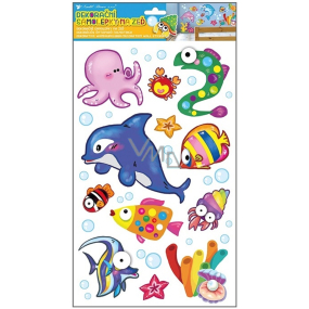 Decorative stickers Ocean, pink octopus 26 x 42 cm