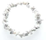 Magnesite / Howlite bracelet elastic chopped natural stone 19 cm, cleansing stone