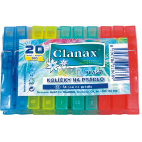 Clanax Big clothes pegs plastic 20 pieces