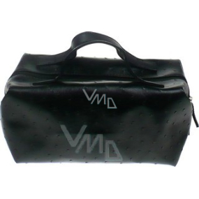 Leather handbag with embossed polka dots, black 25 x 14 x 13 cm
