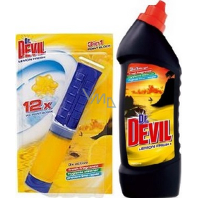 Dr. Devil Lemon Fresh Point Block Wc liquid cleaner 75 ml + Dr. Devil Lemon Fresh Cleaner 750 ml