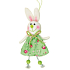 Green hare in a flowered skirt 15 cm