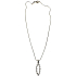 Silver necklace with pendant oval 40 cm