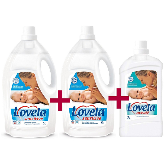 Lovela Sensitive liquid detergent 2 x 5 l + Lovela Sensitive fabric softener 2 l