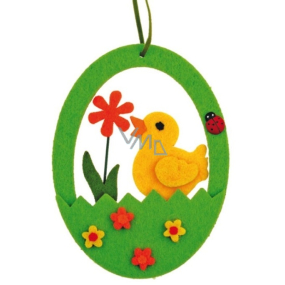 Felt egg with a 12.5 cm hanging chicken