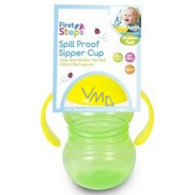 First Steps Sipper Cup 12+ bottle with suction cup and two handles for children green 300 ml
