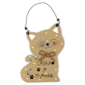Nekupto Pets wooden sign Love is four-legged - cat 12 x 8,5 cm