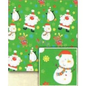 Nekupto Gift wrapping paper 70 x 500 cm Christmas Light green, Santa, snowman