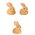 Hares 7 cm for hanging 3 pieces in a brown bag