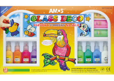Amos Colors for glass set of 13 colors x 22 ml + foil and stencils