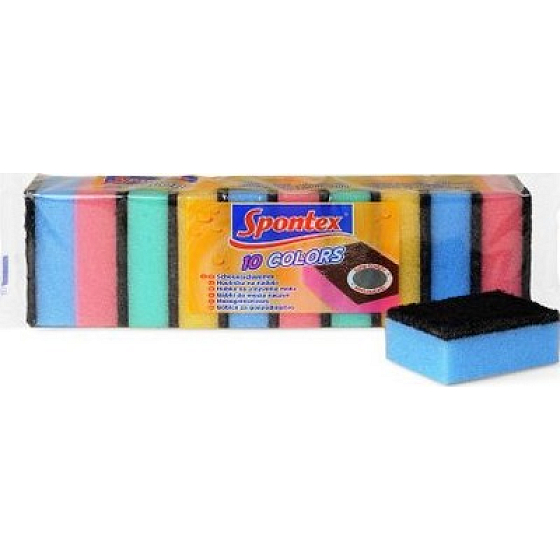 Spontex Color dish sponges with scourer 10 pieces