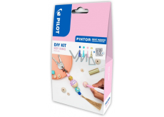 Pilot Pintor Extra Fine acrylic marker 4 pieces + wooden beads, creative set