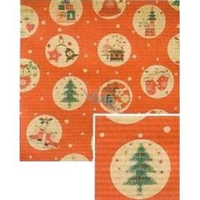 Nekupto Gift wrapping paper Christmas 70 x 150 cm Red beige circles