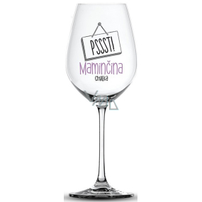 Nekupto Funny wine glass printed with Pssst! Mom's Moment 440 ml