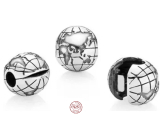 Charm Sterling silver 925 Planet Earth, stopper, clip bead on travel bracelet