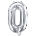 Ditipo Inflatable foil balloon number 0 silver 35 cm 1 piece