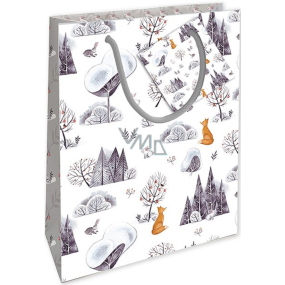 Nekupto Gift paper bag 14 x 11 x 6,5 cm Christmas winter nature