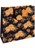 Nekupto Gift paper bag luxury 33 x 33 cm Christmas orange with cinnamon