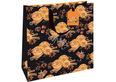 Nekupto Gift paper bag luxury 33 x 33 cm Christmas orange with cinnamon