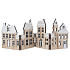 Folding wooden houses to build, white roof with glitter 40 x 13,5 cm