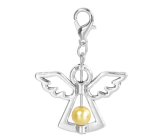 Guardian angel pendant with yellow pearl 29 x 37 mm