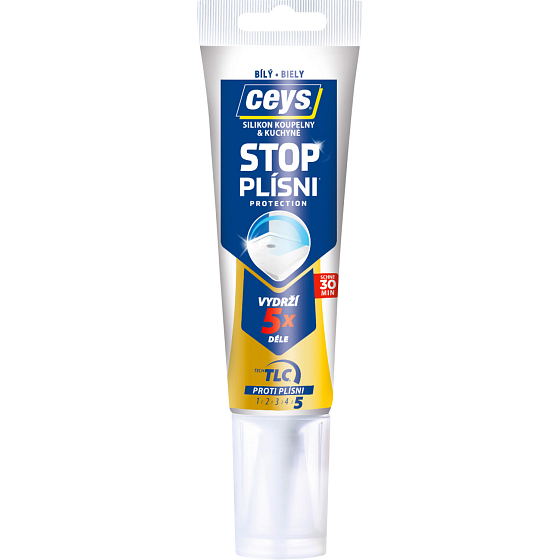 Ceys Stop Mold sanitary silicone, white, tube 125 ml