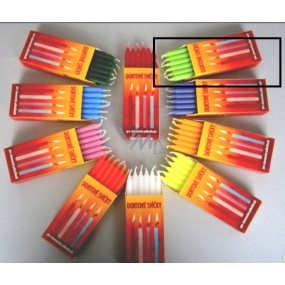 Cake candles Phosphor 95 x 8 mm 12 pieces