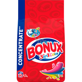 Bonux Color 3 in 1 washing powder for colored laundry 60 doses of 4.5 kg