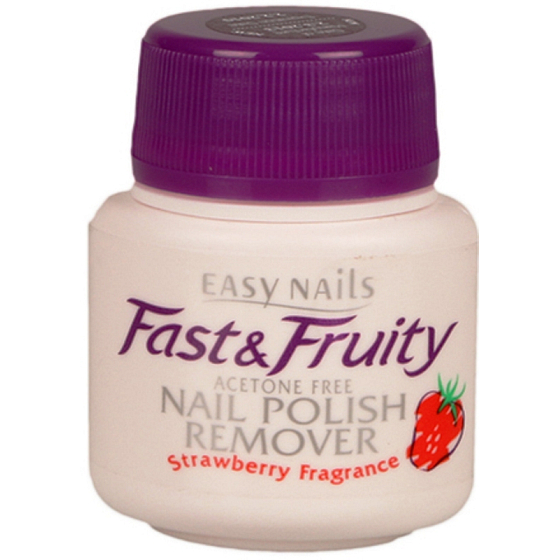 Easy Nails Fast & Fruity nail polish remover with sponge Strawberry 50 ml
