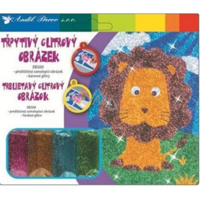 Picture of glittering glitter lion 17 x 13 cm