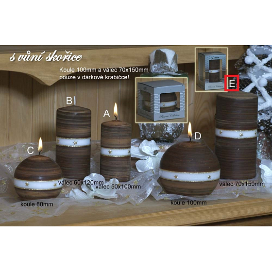 Lima Aura Cinnamon scented candle brown cylinder in a gift box 70 x 150 mm 1 piece