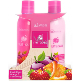 Idc Institute Fruit & Care Black Plum, Orange and Strawberry shower gel 180 ml + body lotion 180 ml, cosmetic set