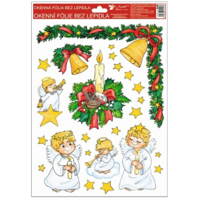 Window foil without glue traditional motifs angels 2. wreath with candle 37 x 26 cm
