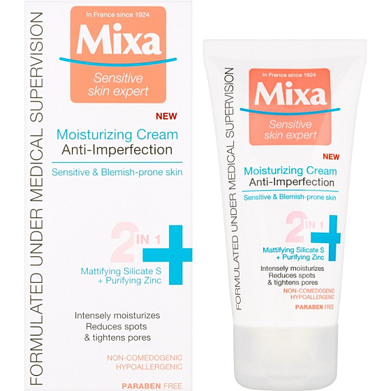 Mixa Anti-Imperfection Moisturizing cream 2 in 1 against imperfections 50 ml