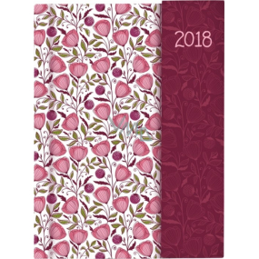 Albi Diary 2018 with magnet Romantic flowers 13 cm × 18 cm × 1 cm