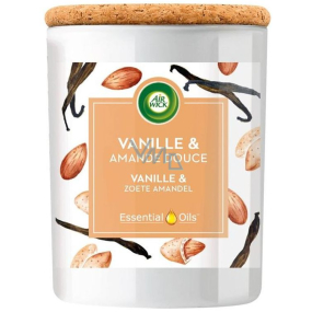 Air Wick Essential Oils Vanilla Bean & Sweet Almond - Vanilla and sweet almonds scented candle glass 185 g