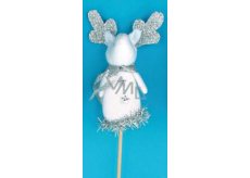 Reindeer figurine white recess 8 cm + skewers