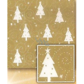 Nekupto Gift wrapping paper 70 x 200 cm Christmas Golden, white trees